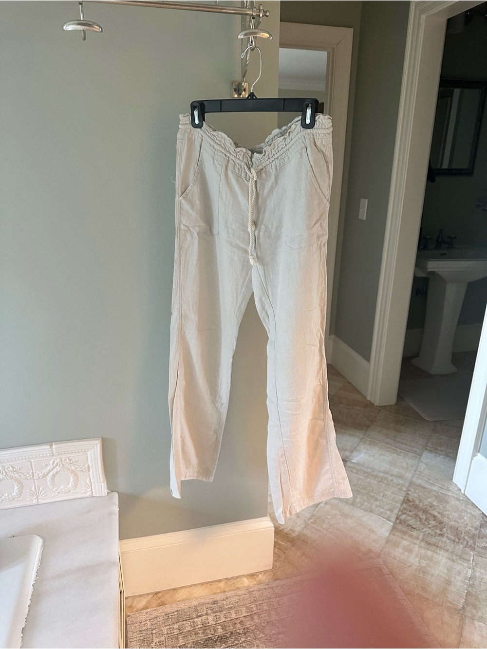 Roxy Cream Straight Leg Pants